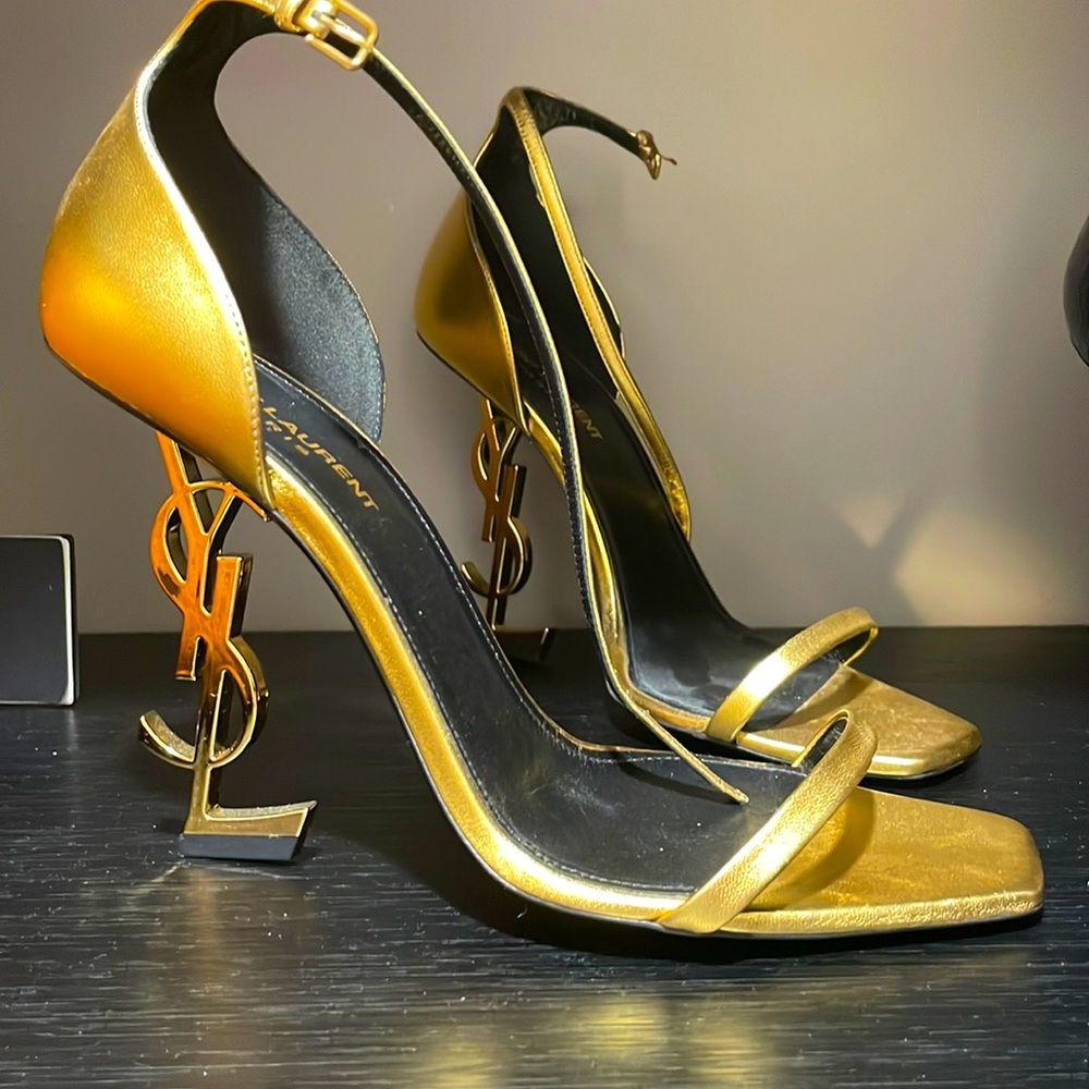 Gold YSL heels